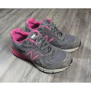 New Balance Womens 990 V4 Gray  Pink Casual Shoes Sneakers Size 8.5 D